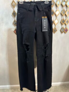 NWT Risen Fold Over Waist Distressed Jeans